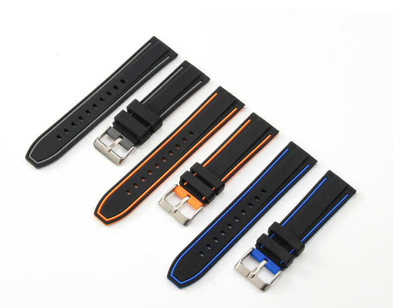 High Quality Rubber Silicone Watch Strap Men’s Waterproof Wristband 20 22 24mm