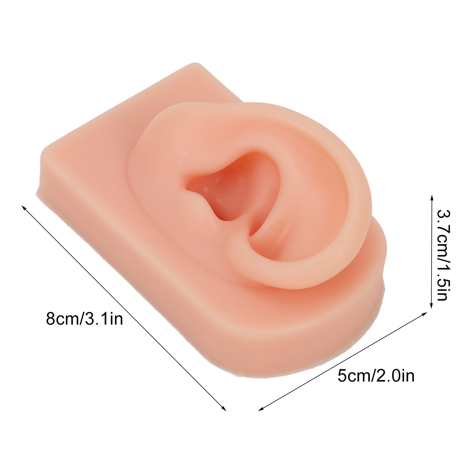 Soft Silicone Ear Model Reusable For Piercing Training (Light Complexion)