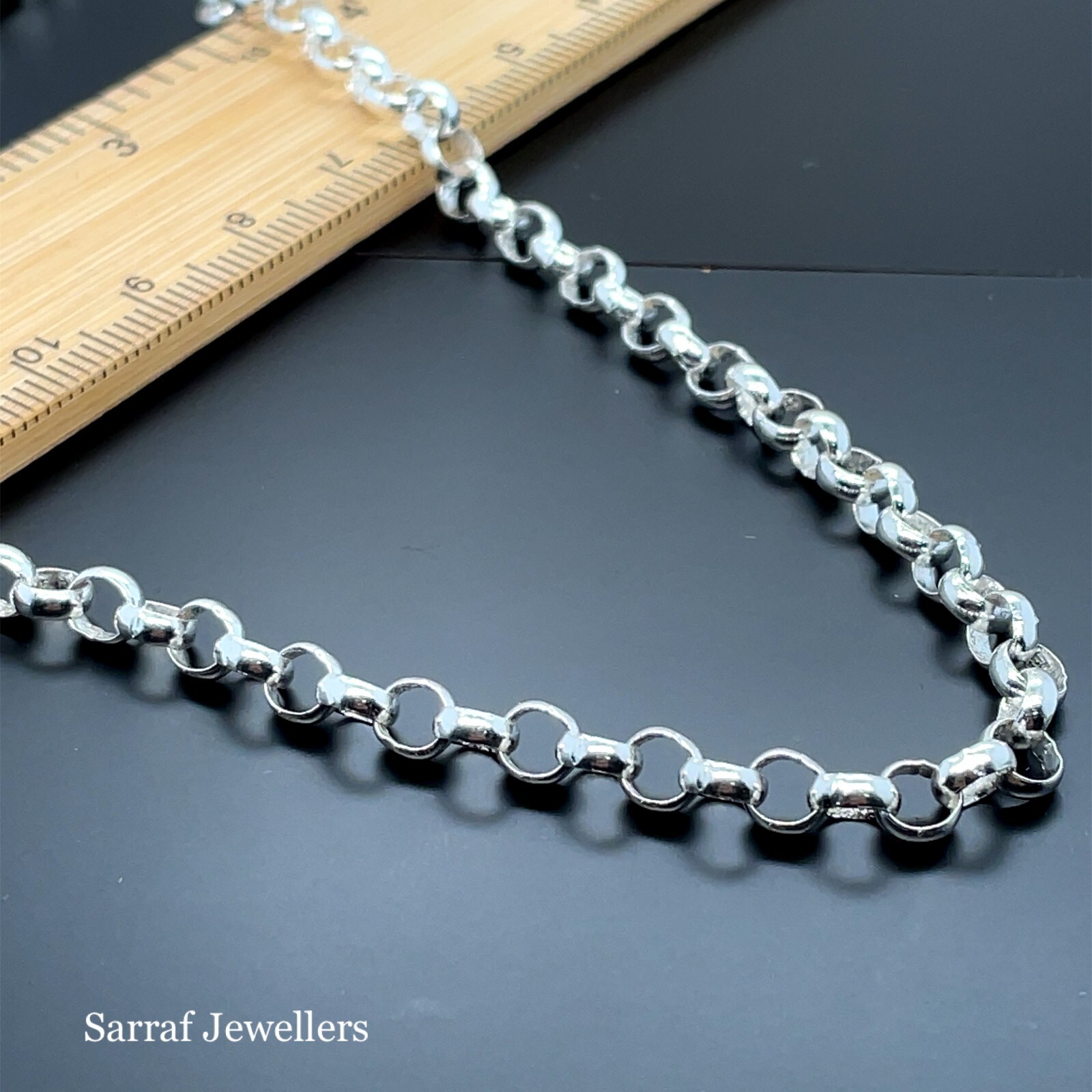 925 Sterling Silver Solid 4.5mm Rolo Belcher Chain Necklace 18″ 20″ 22″ 24″ 26″