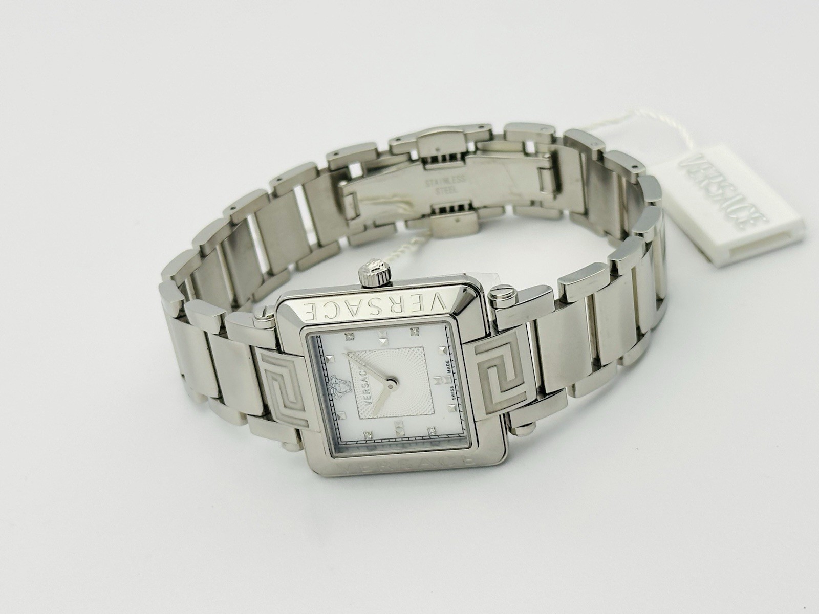 Versace Women’s 88Q99SD497S099 Rêve Carré Diamonds Stainless Steel Watch 88Q