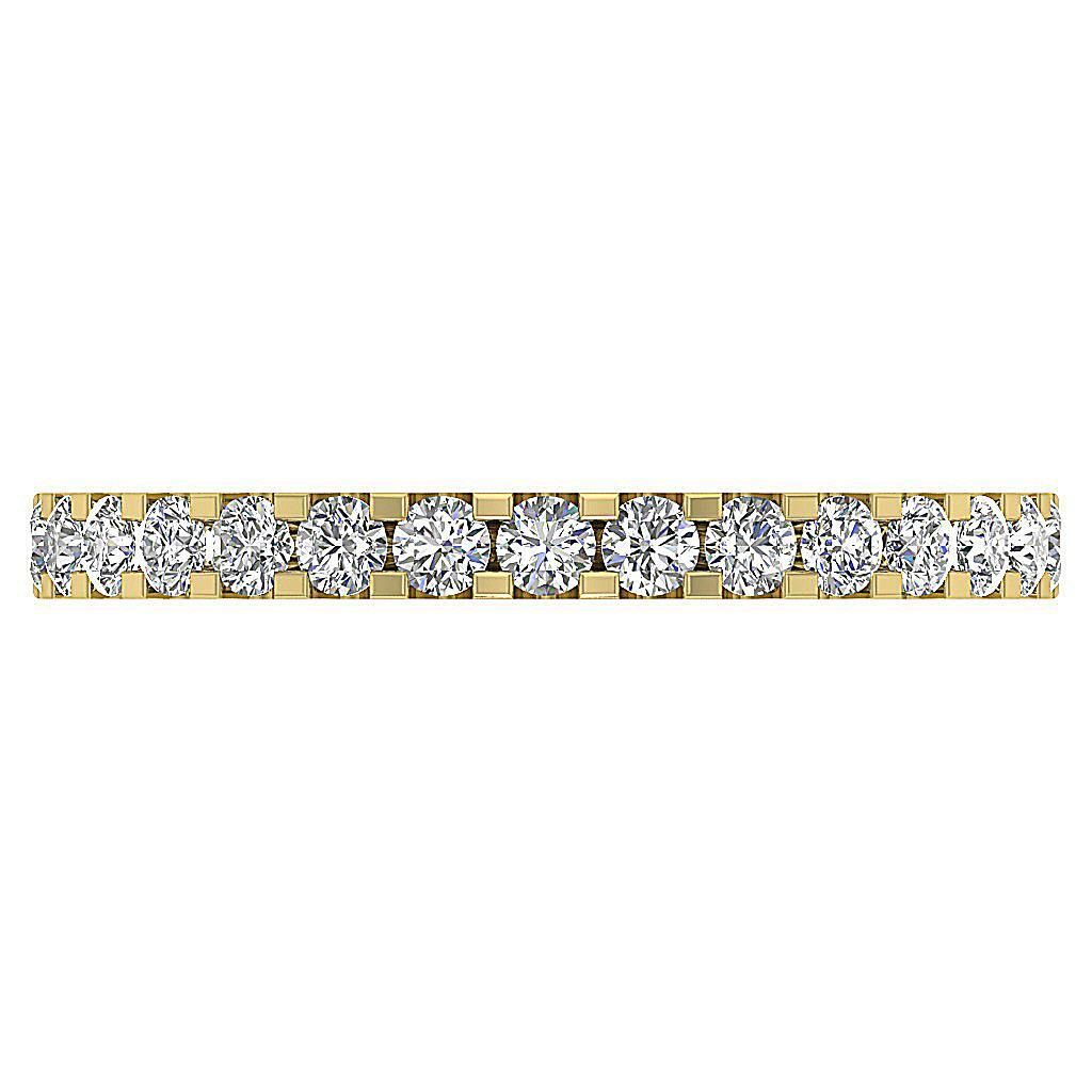 Eternity Stackable Ring SI1 G 1.30 Carat Round Cut Diamond 14K White Gold 2.70MM
