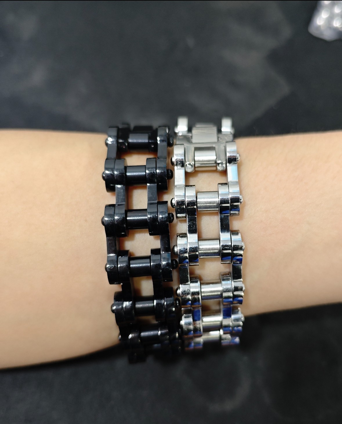 Men Heavy Sturdy Stainless Steel Motorcycle Bike Chain Bracelet Biker Wristband