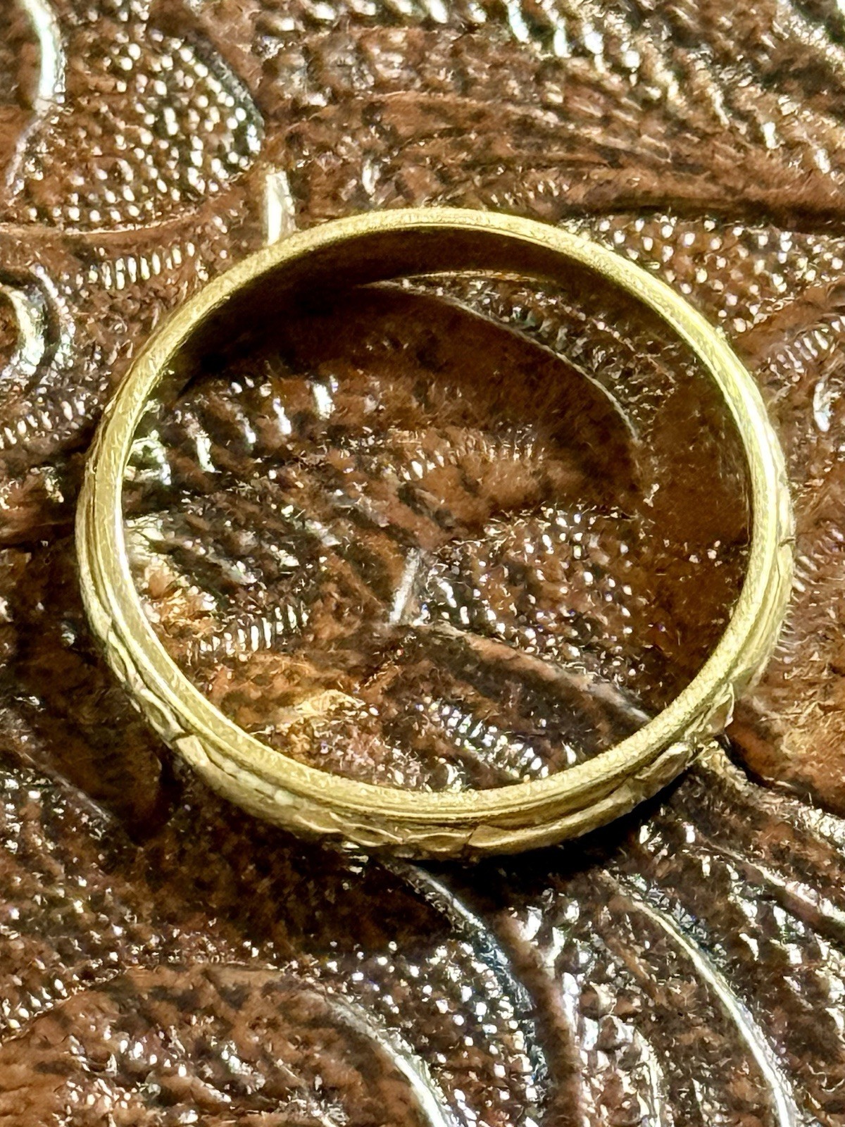Vtg Art Deco 14k Yellow Gold Art Carved Orange Blossom Wedding Ring 9 1/2 3.24g