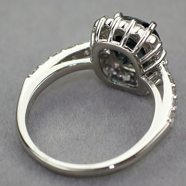 Brand New Pt950 Color Change Garnet Diamond Ring 2.234ct D0.57ct Becky Blue Type