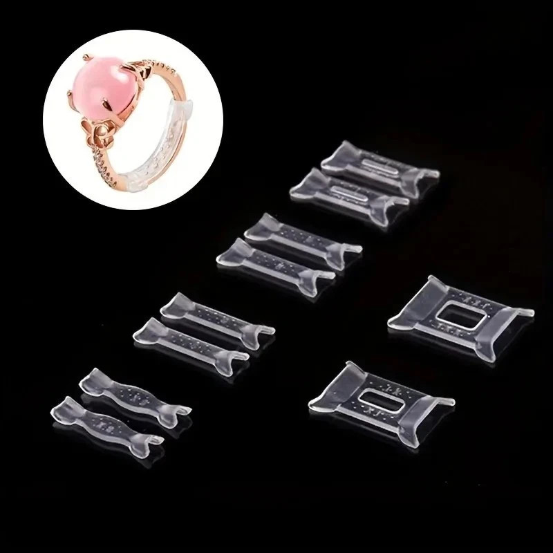 12PCS Clear Ring Size Adjuster Invisible Ring Sizer Guard for Loose Rings