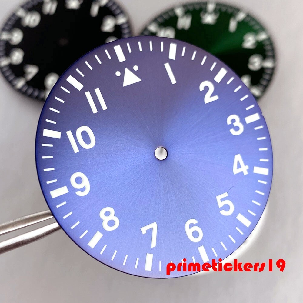 38mm Pilot Watch Dial+Hands Set Parts Luminous Fit NH35 NH36 NH38 ETA2824 PT5000