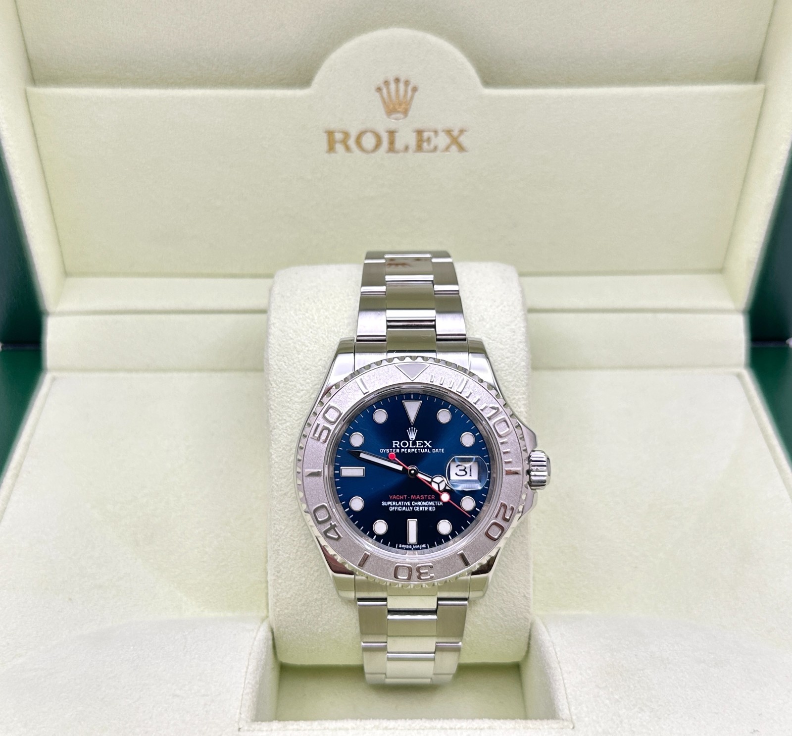 Rolex Yacht Master 116622 40mm Blue Dial Platinum Bezel Stainless Steel