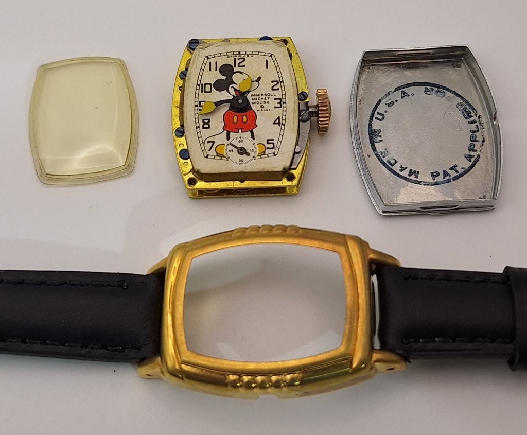 1939 Ingersoll Mickey Mouse ULTRA RARE Gold Toned Watch Serviced and Wearable
