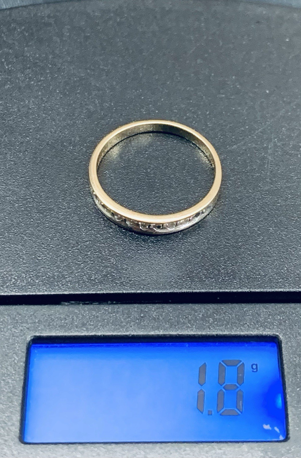 0.09 Ct 14k Yellow Gold Natural Diamond Pave Engagement Wedding Ring Size 6.5
