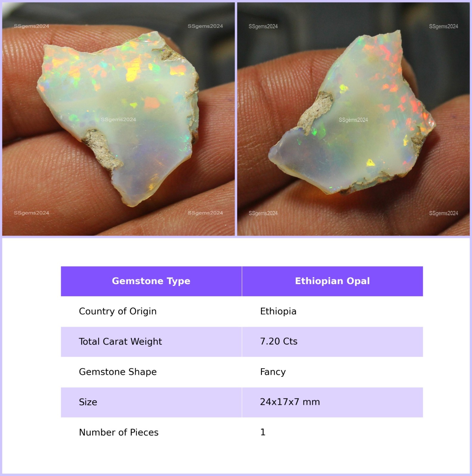 Natural Ethiopian Opal Loose Ethical Gemstone For Earrings Supply Rough