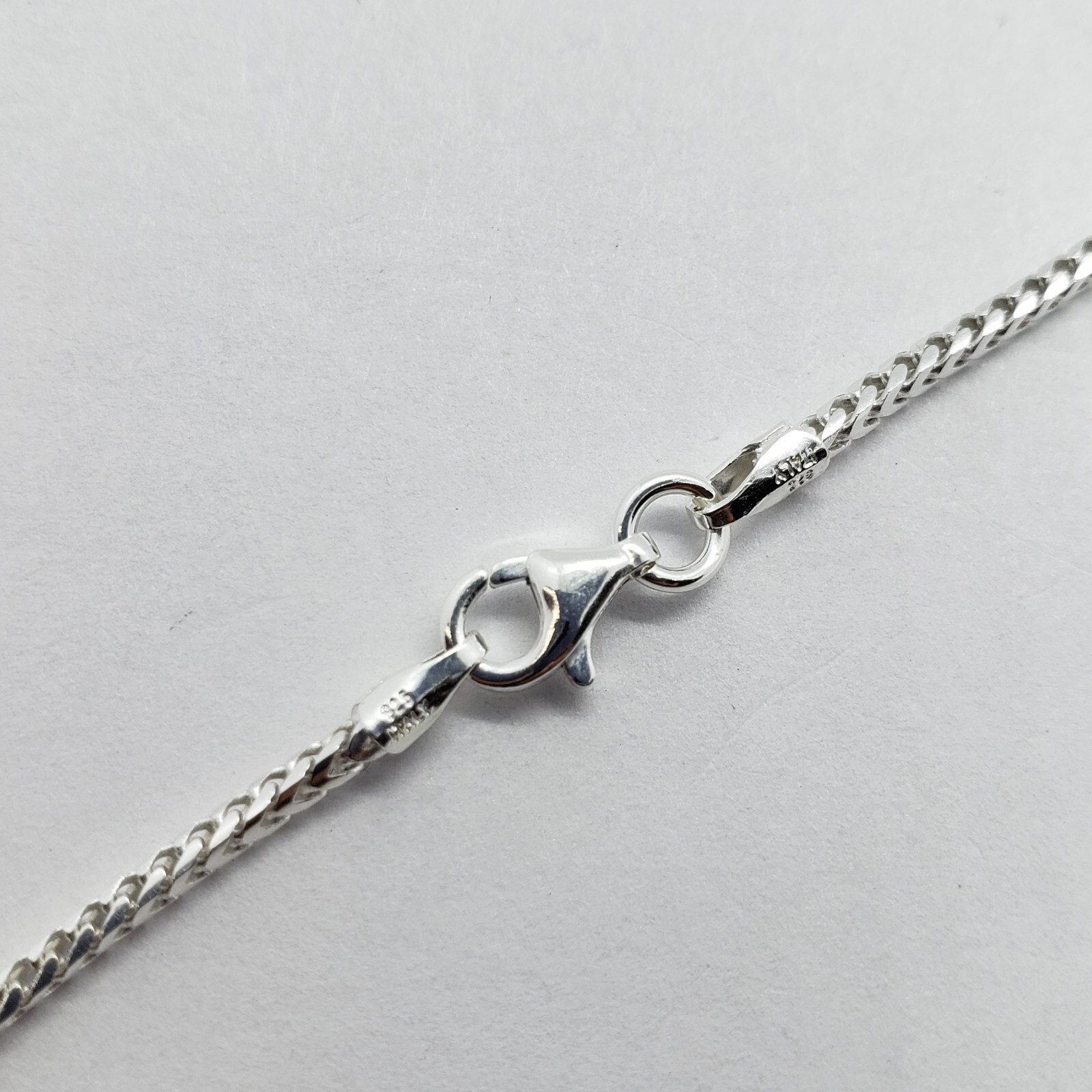 925 Sterling Silver Franco Chain Necklace Square Link Italy 1.5mm-2.5mm 16″-36″