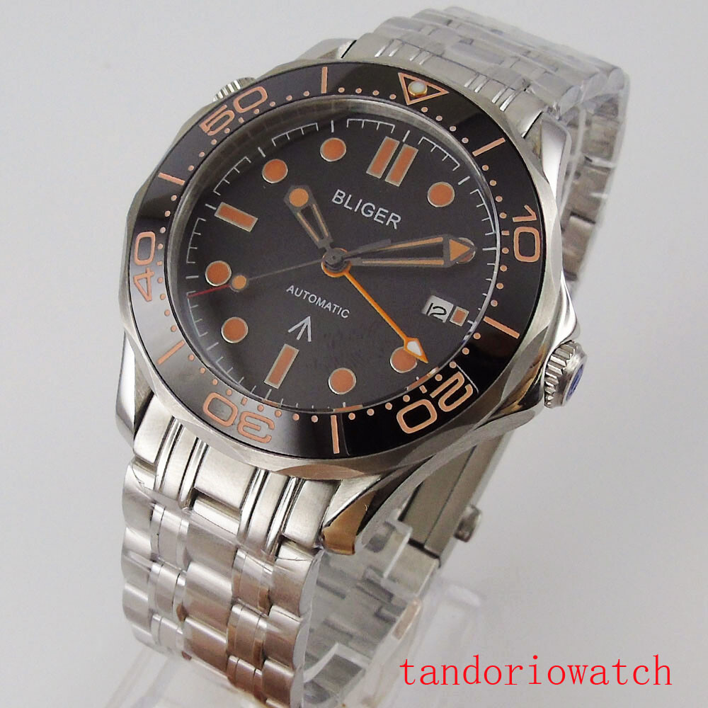 BLIGER 41mm stianless steel case men wristwatch GMT function automatic movement