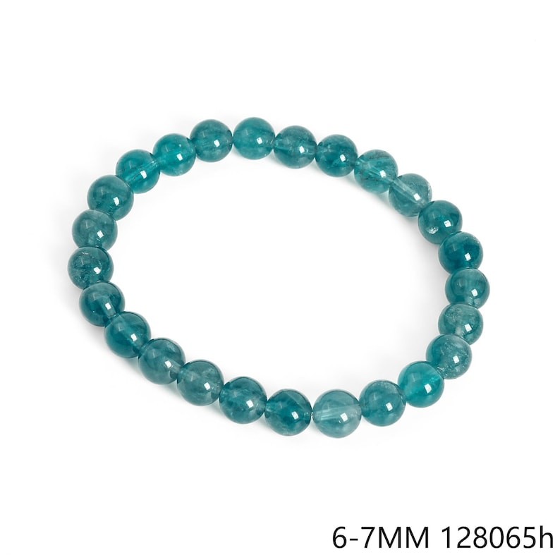 Rare Blue Fluorite Bracelet Grade AA Round Smooth Beads 6mm 8mm 9mm 10mm