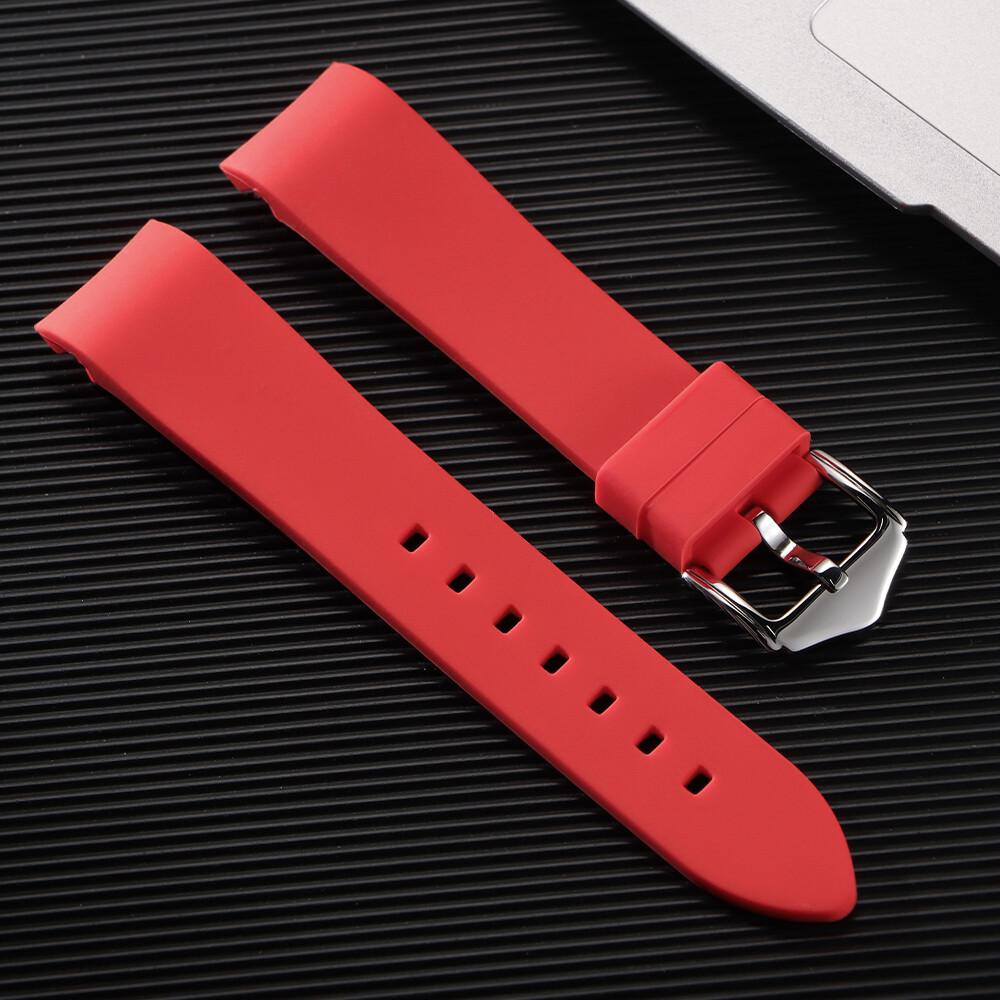 Curved End Watch Band Soft Silicone Rubber Strap Universal 18/19/20/21/22/24mm