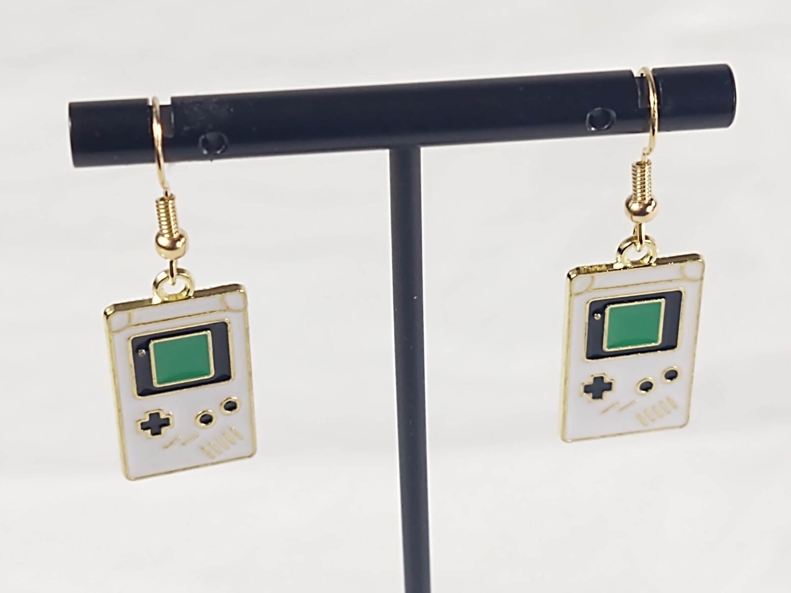 Drop Dangle Pierced Earrings Retro Vintage Handheld Video Game Gameboy Jewelry