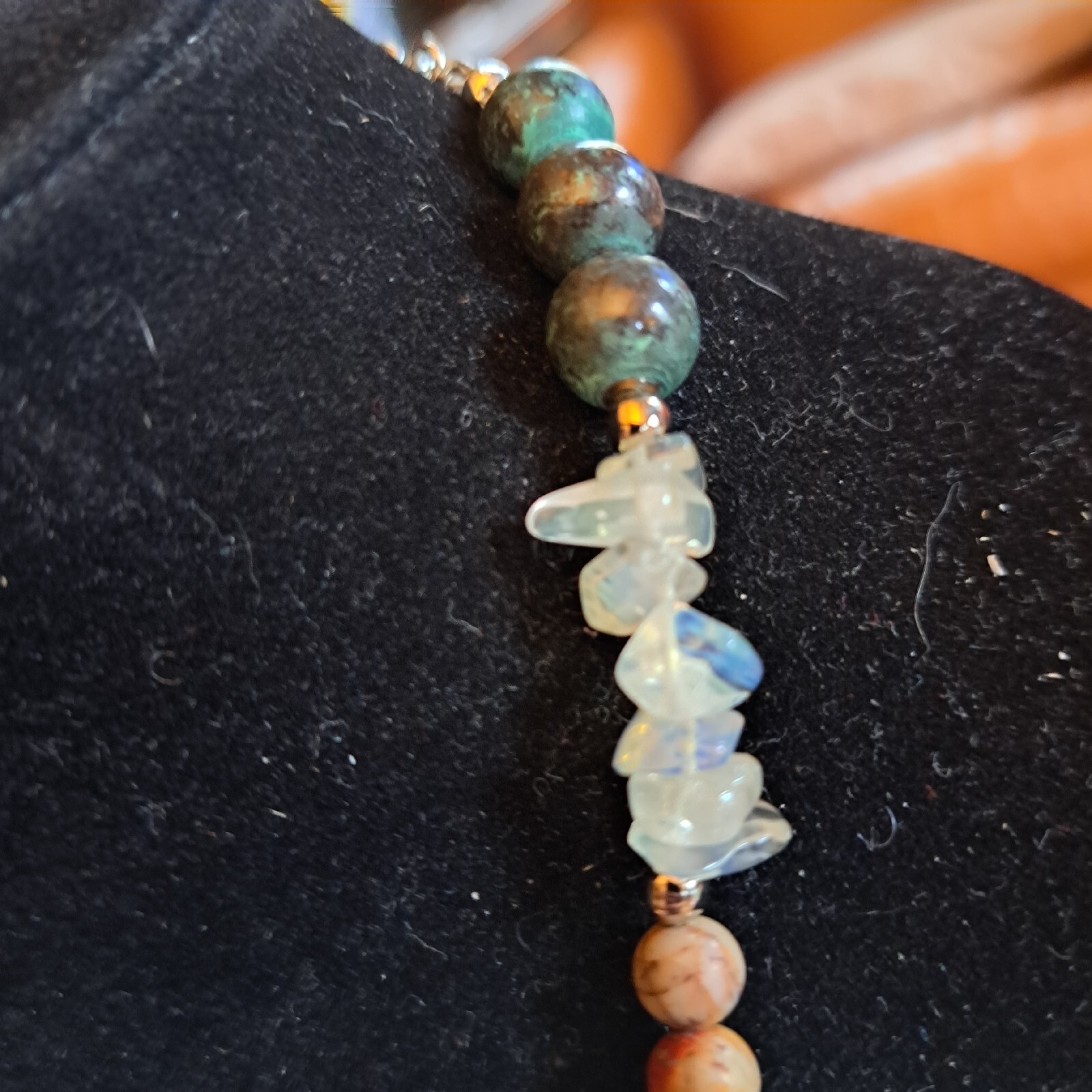 Unakite Pendant Gemstone Necklace jasper quartz turquoise aventurine mookaite