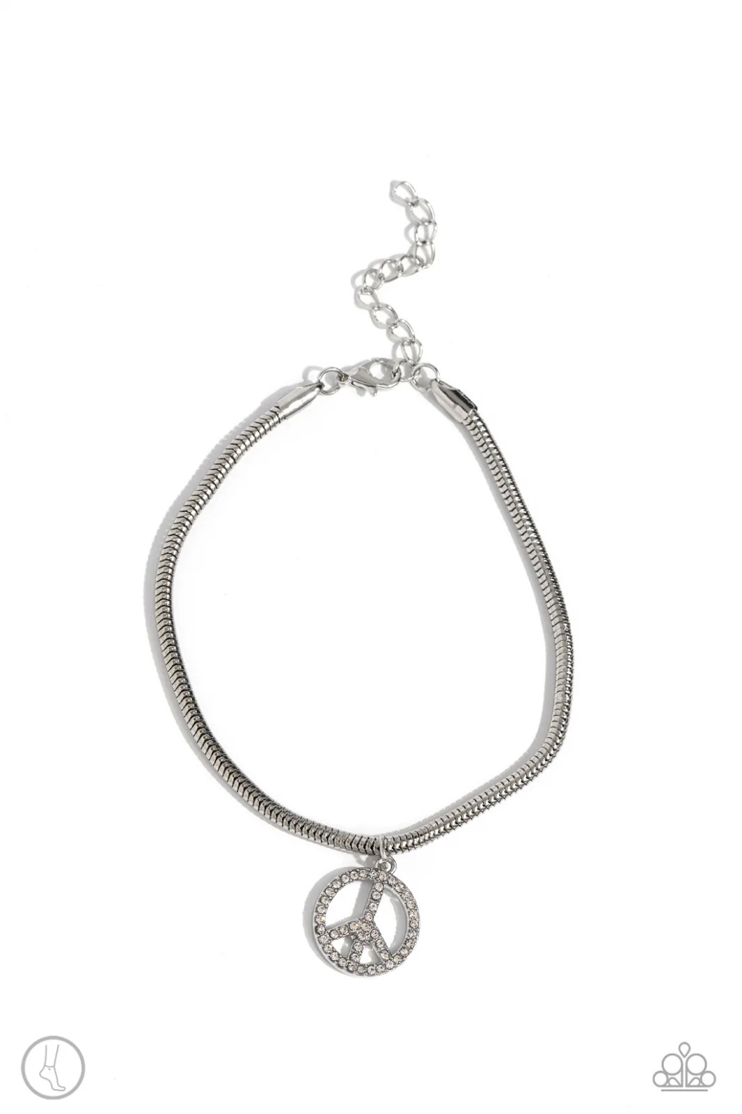 Paparazzi PAMPERED PEACEMAKER white ANKLET