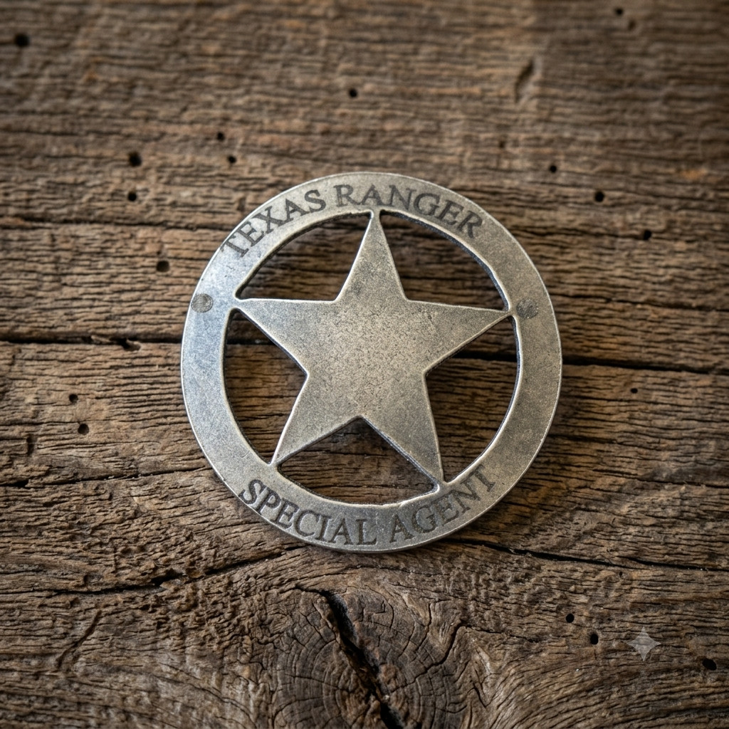 Replica Texas Ranger Special Agent Badge Silver Finish 1.75″ Western Badge