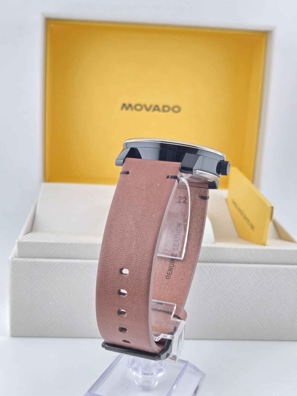 Movado Men’s Bold Black Dial Brown Leather Strap Watch – 3600305 ($695 MSRP)