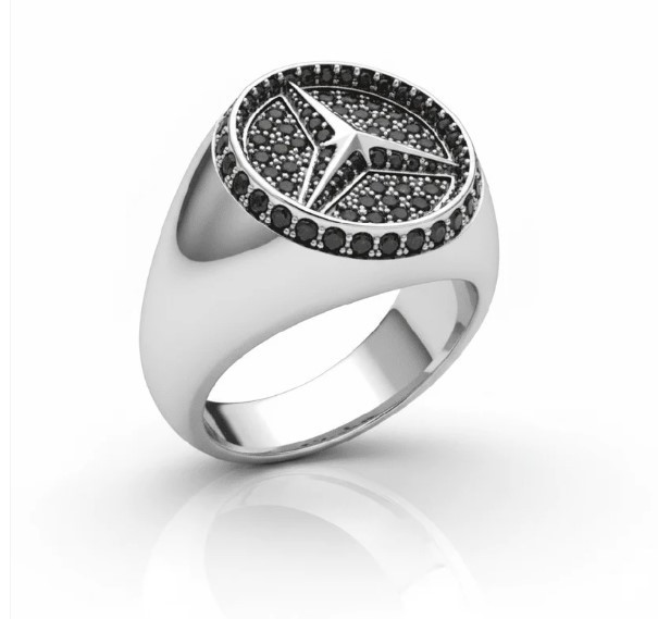 925 silver Mercedes, Mercedes Men,Luxury Ring, birthday gift for husband unique