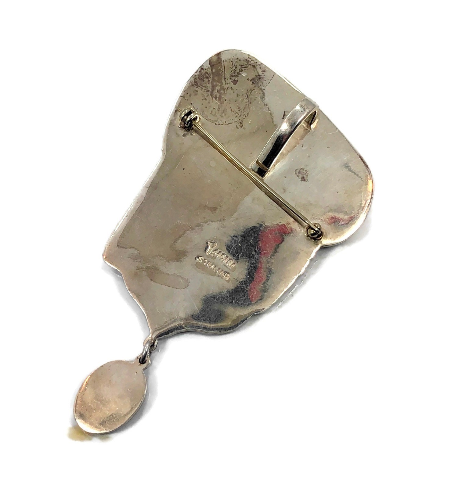 Picasso Stone, Designer, Yuma, Sterling Silver, Large, Modern Contemporary, Onyx