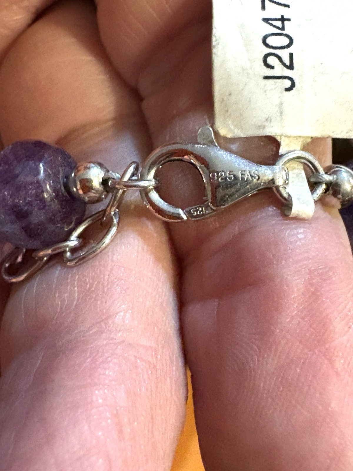 Vintage Sterling Silver Large Faceted Shades of Amethyst Graduated FAS NWTS
