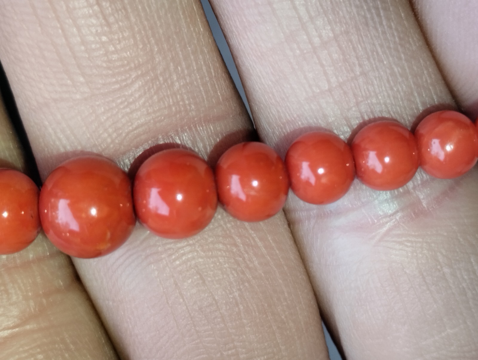 Mediterranean Coral Necklace Sardinia Gold Clasp 750 Corallium rubrum