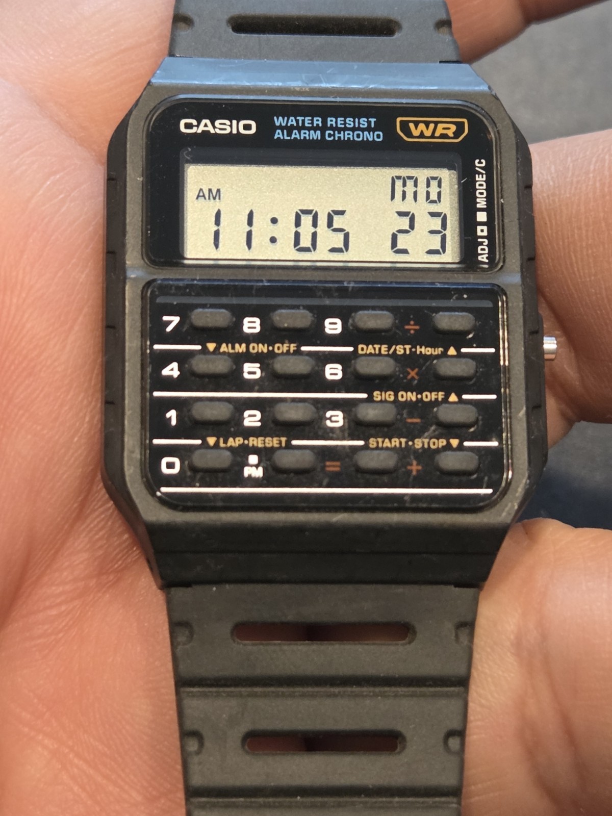 Casio CA-53W-1 Vtg Calculator Retro Digital Watch Alarm Chrono Illuminator C38