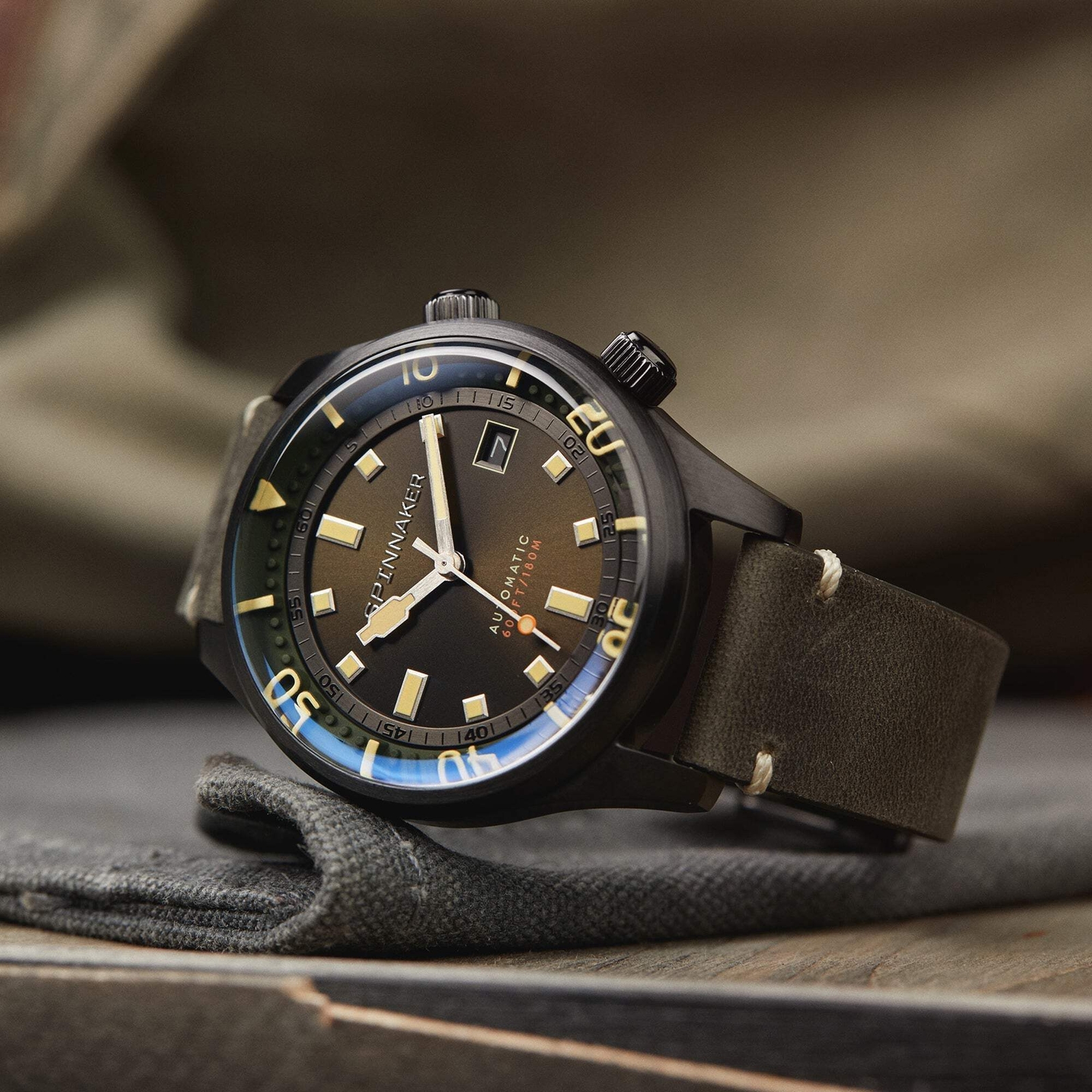 Spinnaker Bradner Green / Black / Leather | Green Dial 42mm Japanese Automatic W