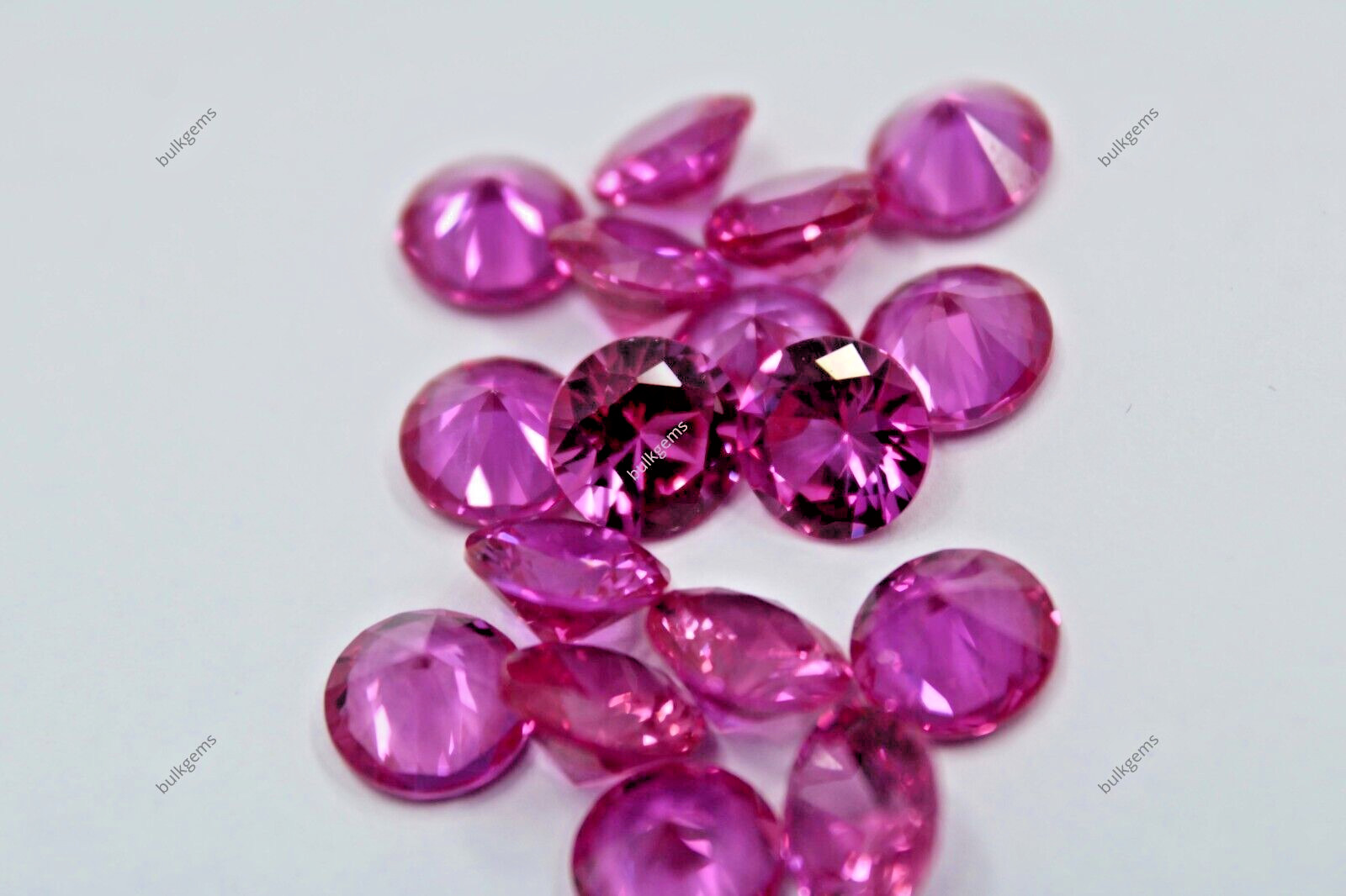 Certified 10 Pcs AAA+ Natural Pink Sapphire Round Cut Loose Gemstones