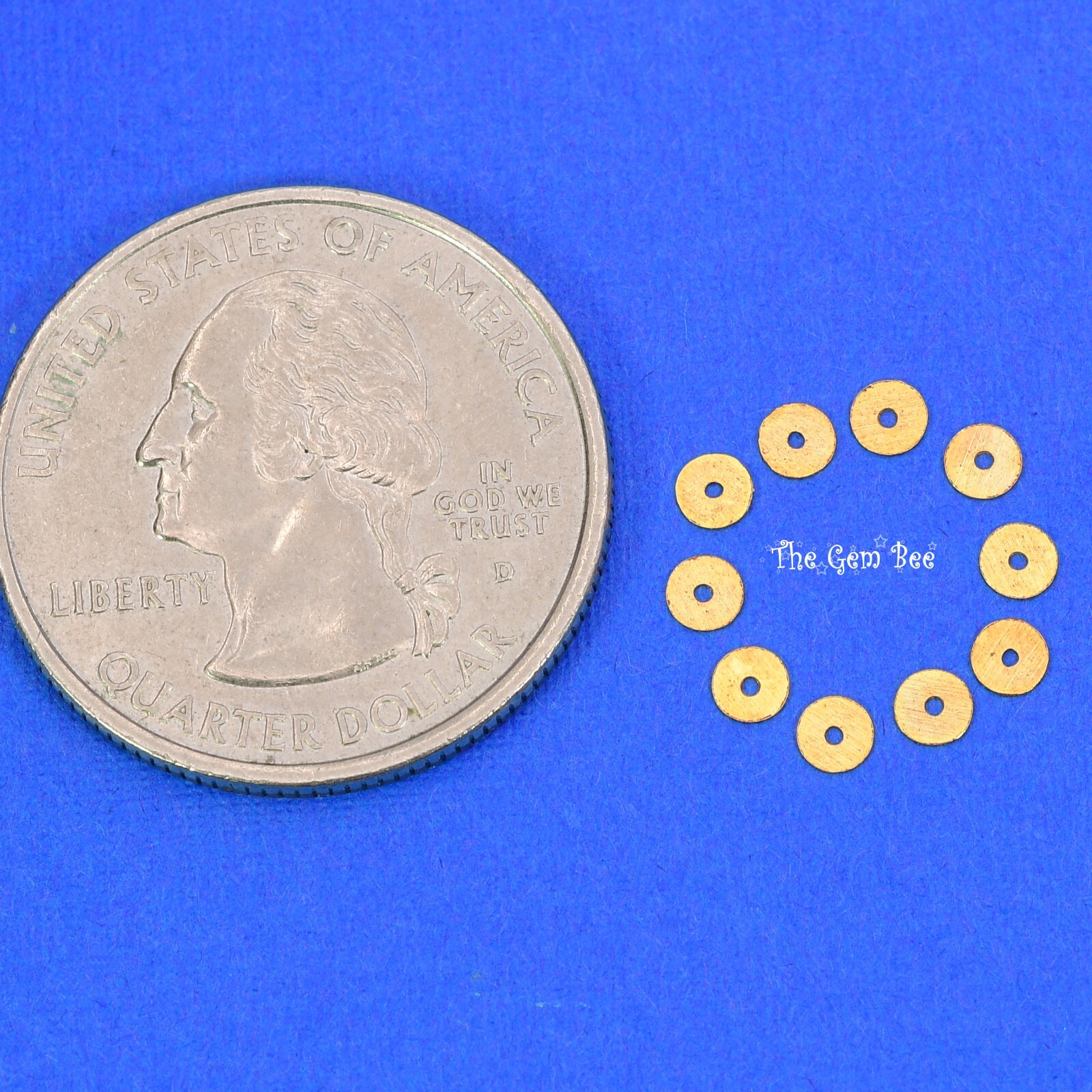 3mm 18k Solid Yellow Gold Handmade Thin Disc Spacer Findings Beads (10)