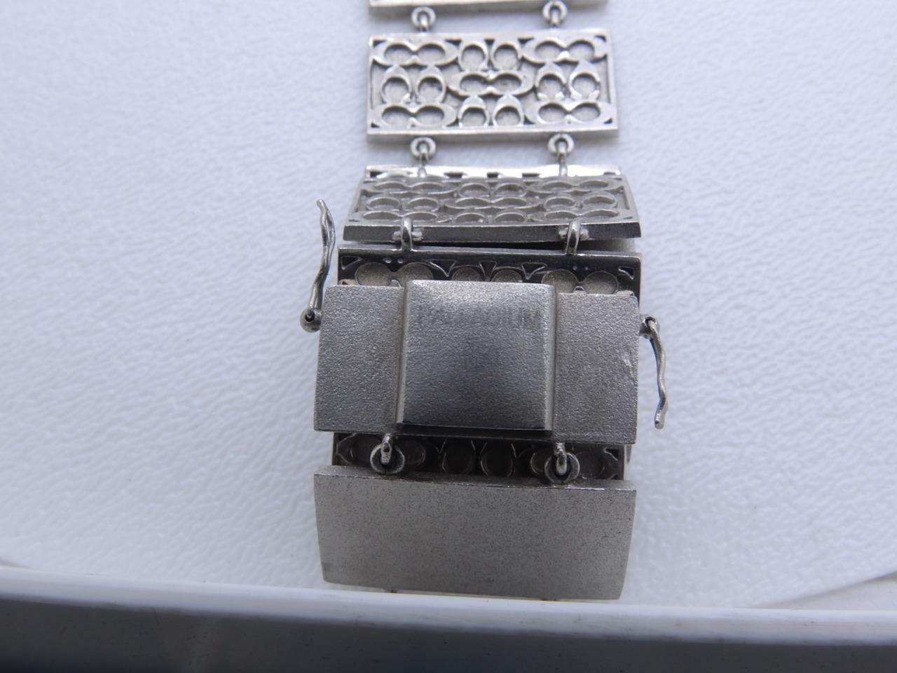 Palladium Link Bar Bracelet 52 grams 1″ Inch Wide 7.5” Inch Long Very Unique