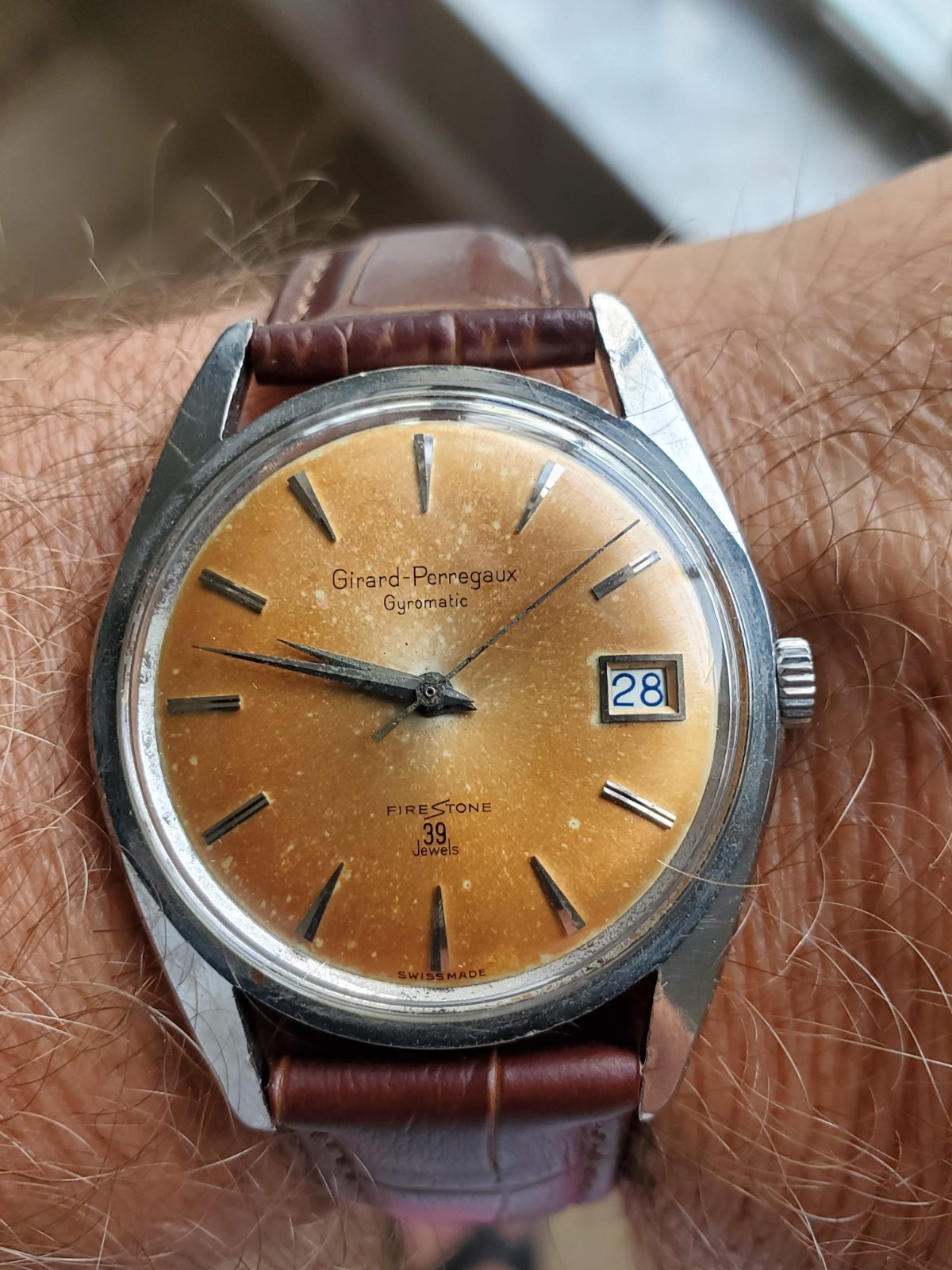 Vintage 1950’s GIRARD PERREGAUX Gyromatic – Firestone 39 jewels Calibre 32