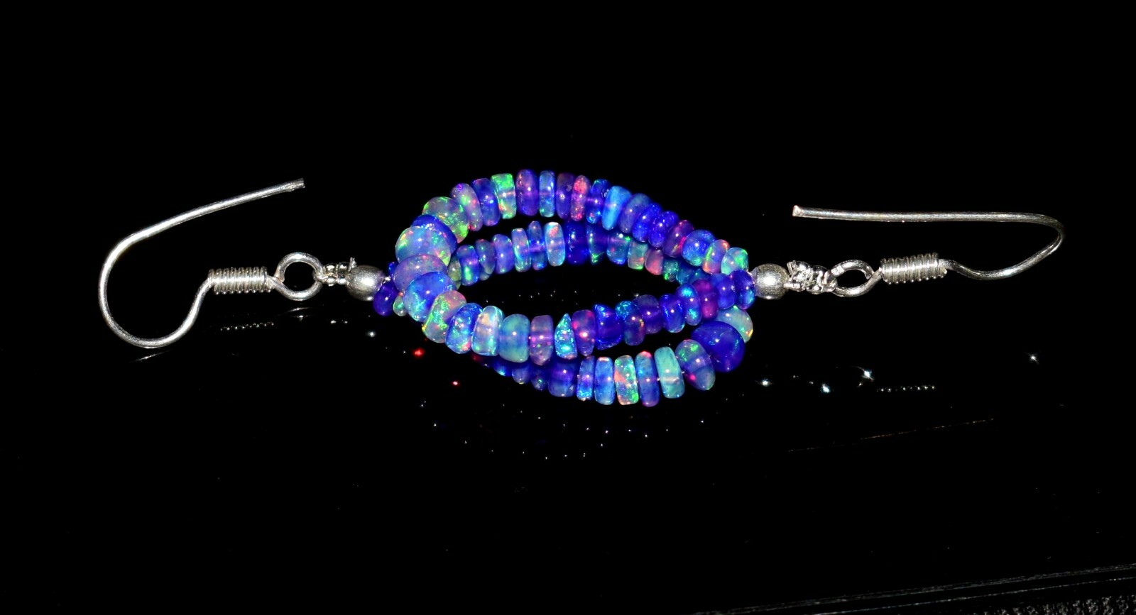 A+++ Natural Ethiopian Opal Earrings Opal Gemstone Beads Jewelry S2786