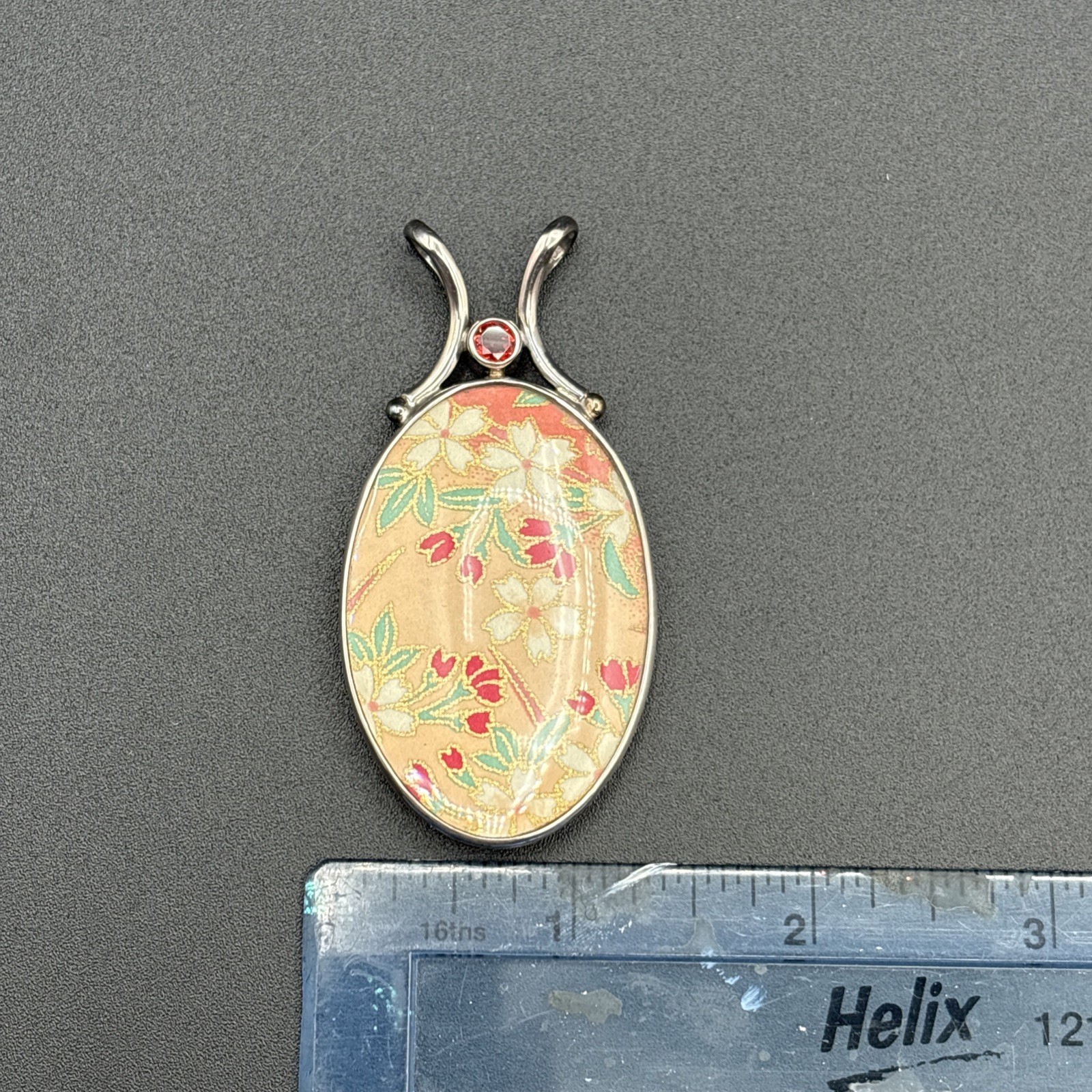 BEAUTIFUL Sajen Sterling .925 Patterned Double Sided Pendant 2.5″