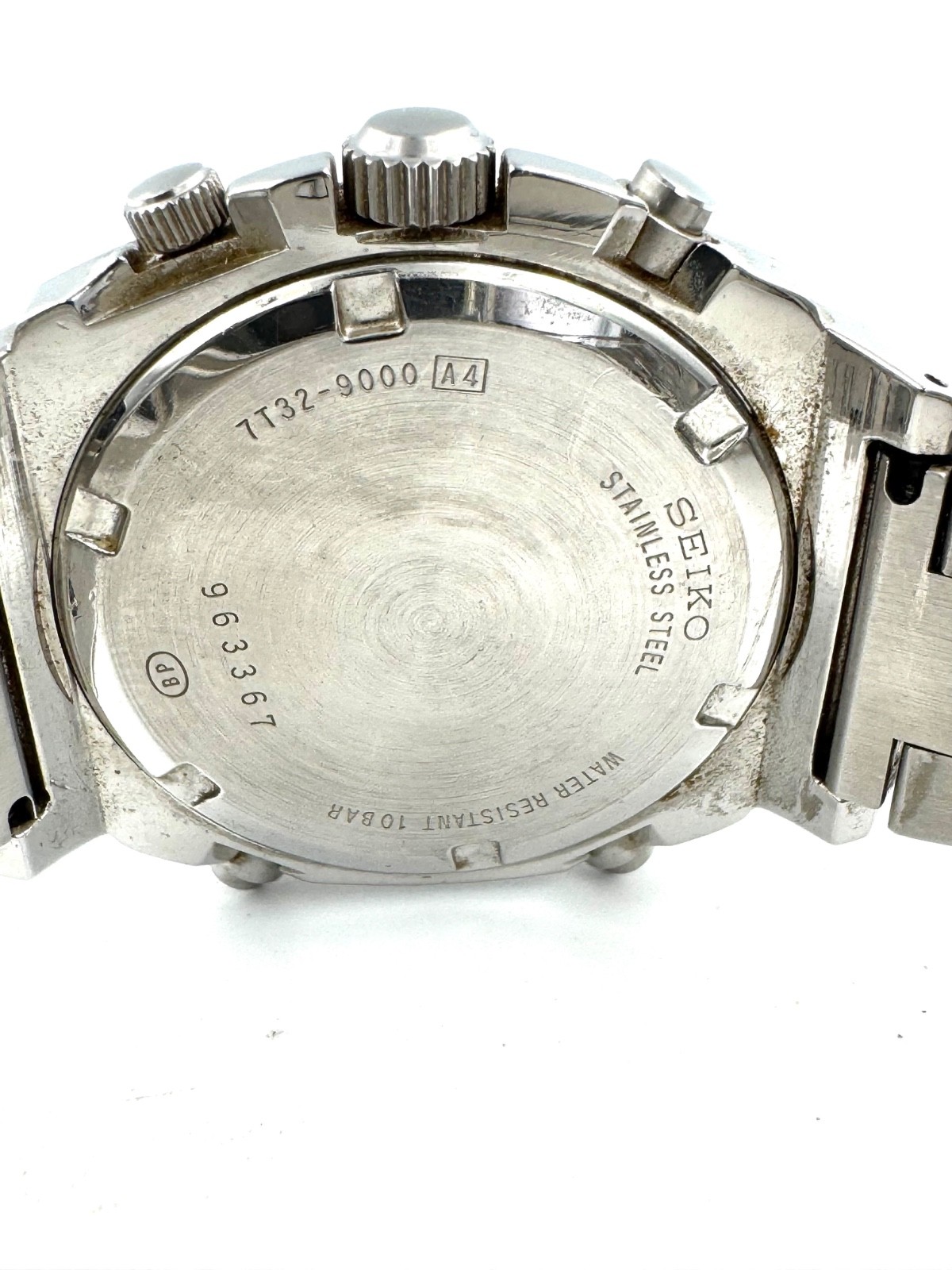 vintage seiko 34mm Men Quartz Watch New Battery working 7T32-9000 -f1539