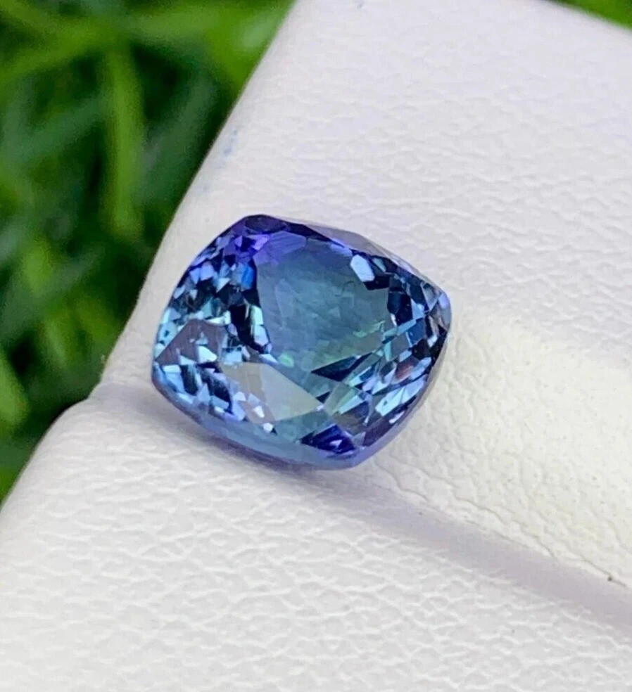 Extremely Rare Blue Tanzanite Cushion 8+ Ct Natural Certified Loose Gemstone