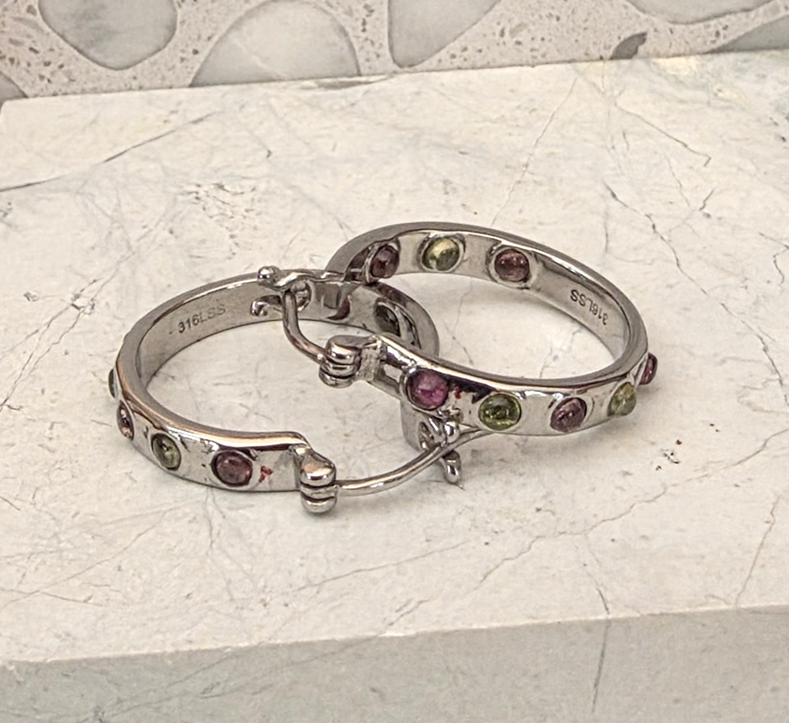 Multi-Tourmaline Bracelet (7.25 In), Ring, Earrings in Stainless 2.85 ctw Sz8