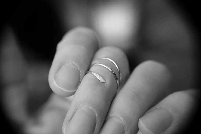 Solid 925 Sterling Silver Band & Knuckle Ring Handmade Thumb Ring All Size UJ08