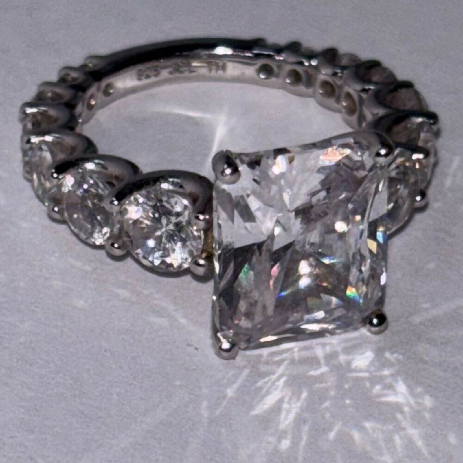 Platinum Clad® 925 Sterling Silver Cushion Cut CZ Engagement Ring Size 4
