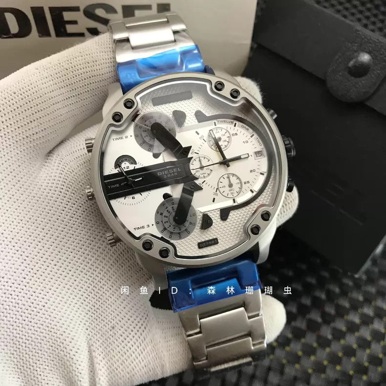 Diesel DZ7421 Mr.Daddy 2.0 Silver Stainless Steel Chronograph for Men –