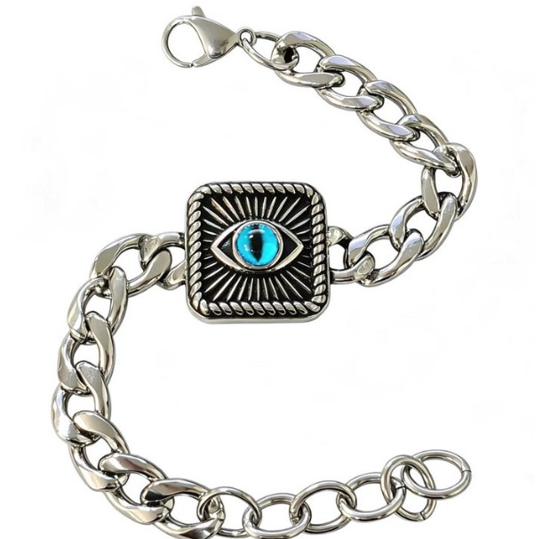New men’s minimalist stainless steel hip-hop bracelet with a personalized trend