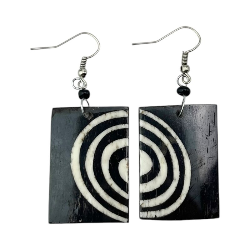 Africa Handmade Batik Print Bovine Bone Earrings – Unique African Jewelry