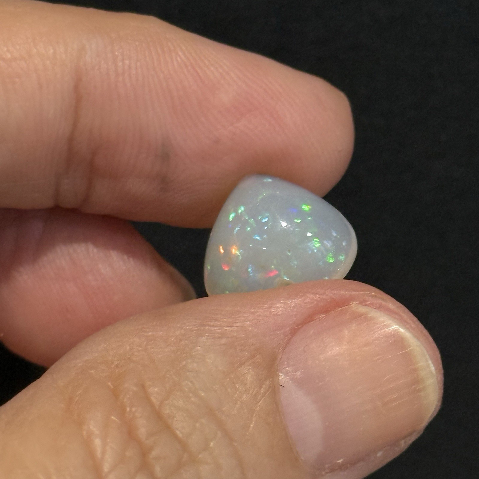 3.7ct 12.5×11.8×6.2mm Colorful Fine Pin Fire Heart Ethiopian Welo Opal Ring Gem