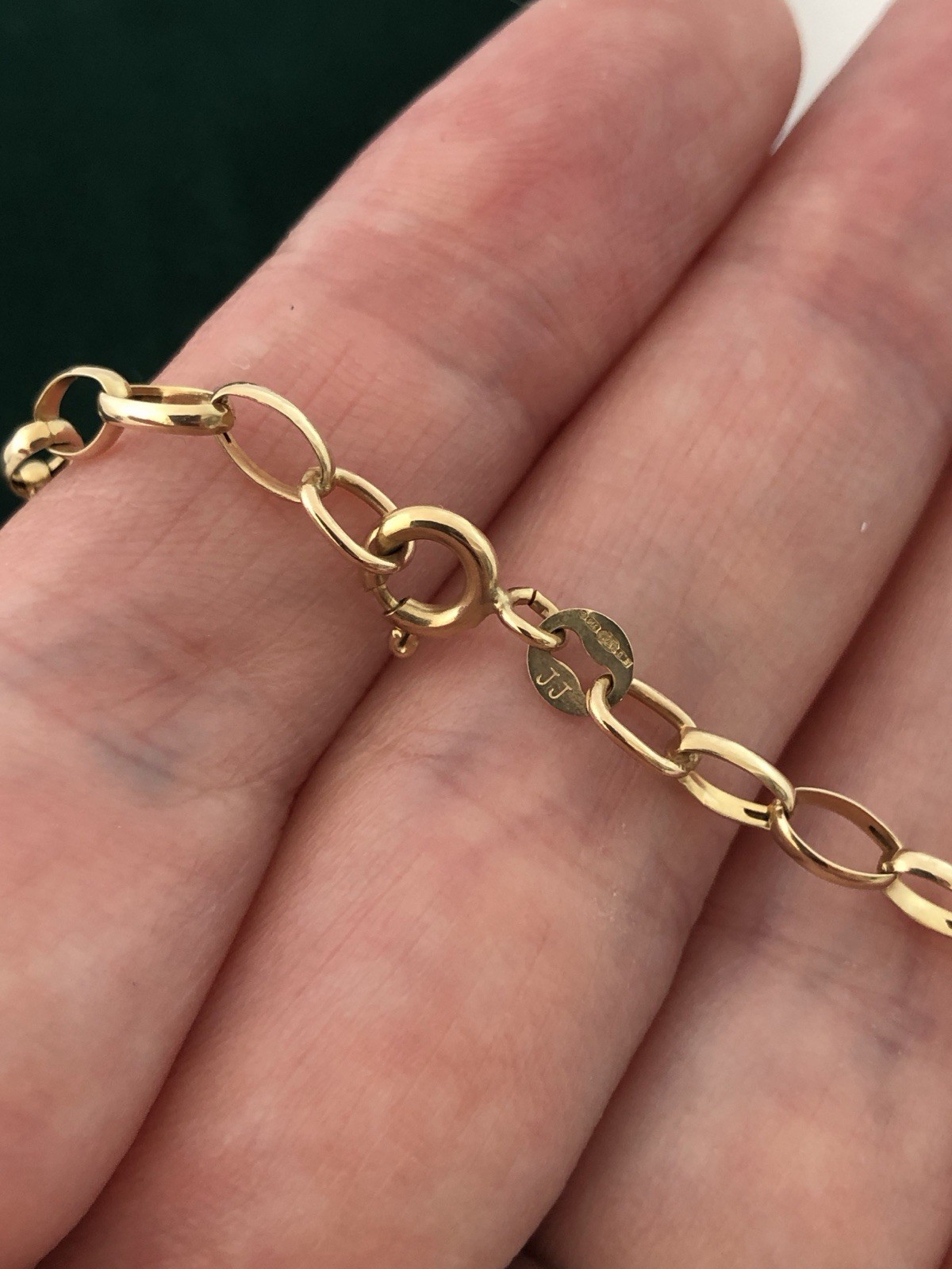 Vintage 9ct 9k Yellow Gold 375 Large Belcher Link Chain Necklace 20.5” 2.5g