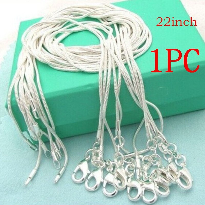 Lot 5/10Pcs 925 silver-plate 1MM Snake Chain Necklace For Pendant 16-24inch AAA