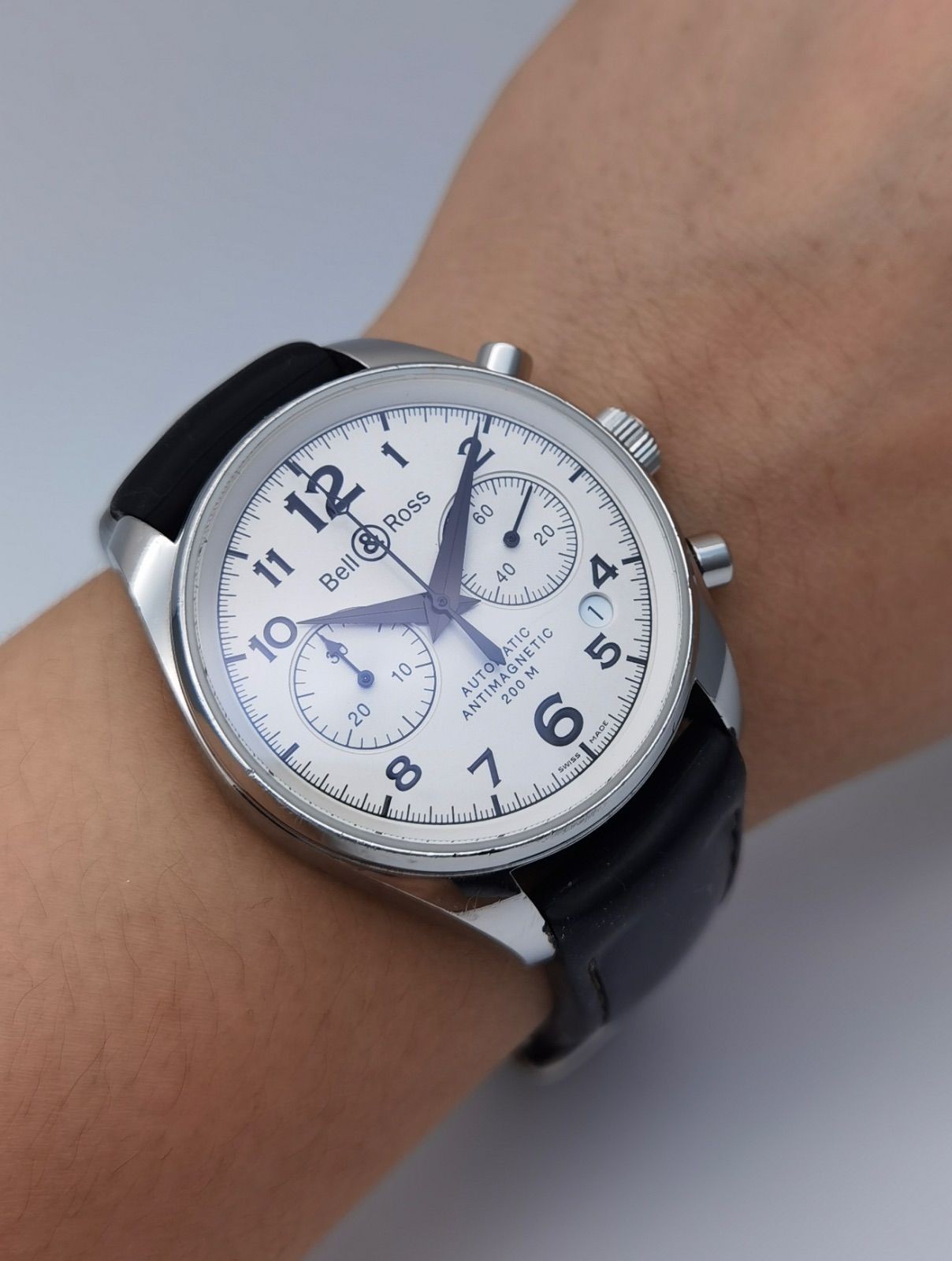 Bell & Ross 130.S Automatic Chronograph Date Silver Dial 39mm Men’s watch
