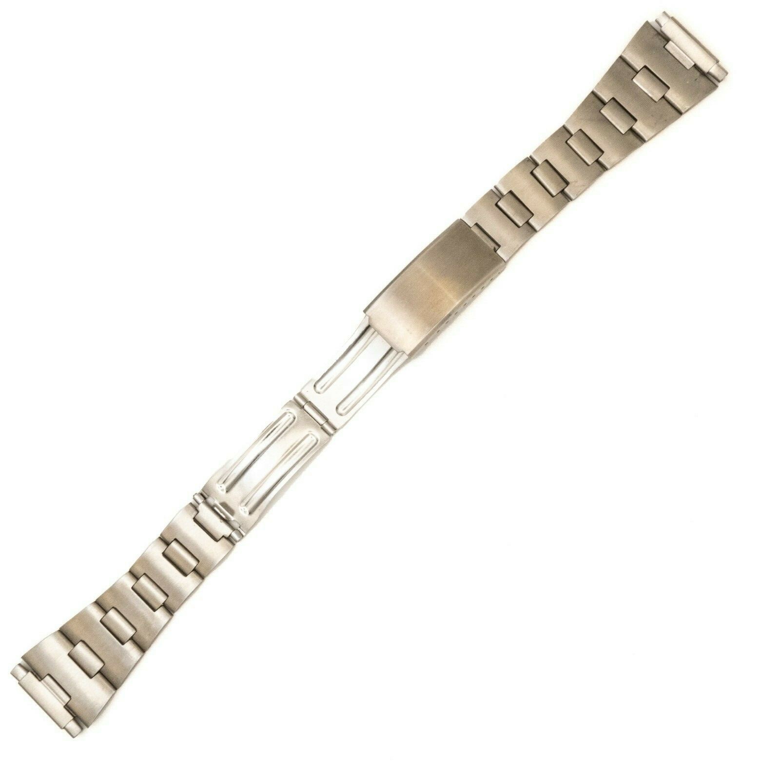Vintage 15.9 mm – 22.3 mm adj. width s.s. wristwatch bracelet w/trifold clasp