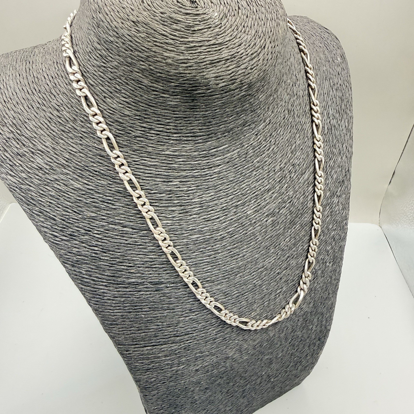 Vintage Unisex Sterling Silver Figaro Chain W29.47 G L 46cm