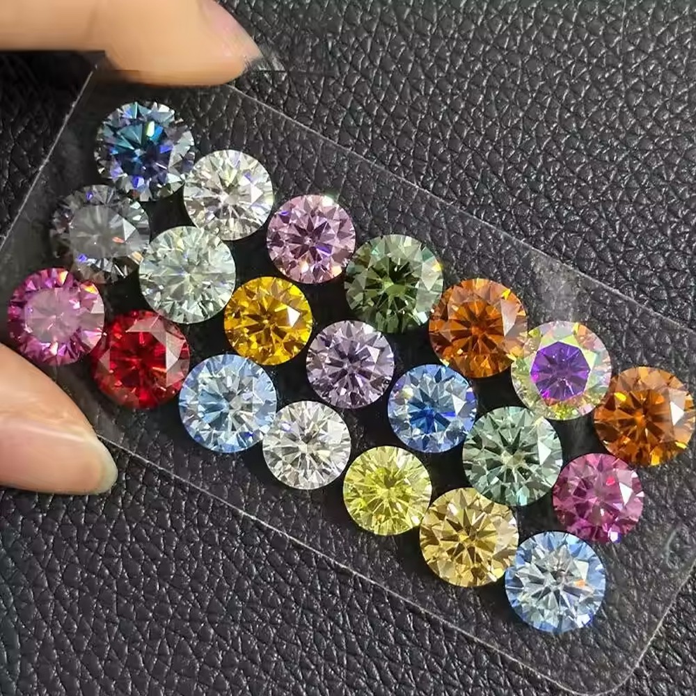 Colorful 0.1ct-5ct Full Size Loose Moissanite Stone VVS1 Gemstones GRA Wholesale